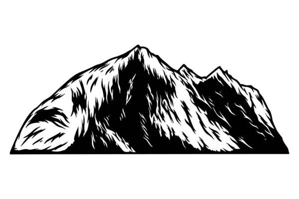 Ilustrasi Gunung Dalam Gaya Ukiran Unsur Desain Untuk Logo Lambang - Stok Vektor