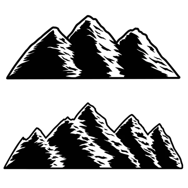 Conjunto Ilustrações Montanhas Estilo Gravura Elemento Design Para Logotipo Rótulo —  Vetores de Stock
