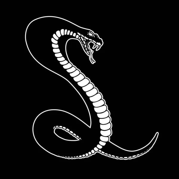 Ilustrace Jedovatého Hada Rytém Stylu Design Pro Logo Štítek Ceduli — Stockový vektor
