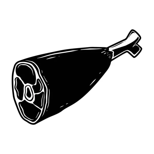 Ilustración Trozo Carne Estilo Grabado Elemento Diseño Para Logotipo Emblema — Vector de stock