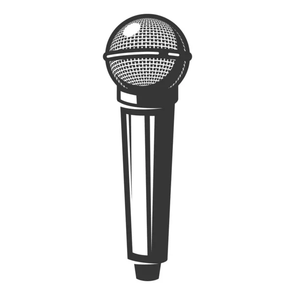 Illustration Des Retro Mikrofons Isoliert Auf Weißem Hintergrund Gestaltungselement Für — Stockvektor