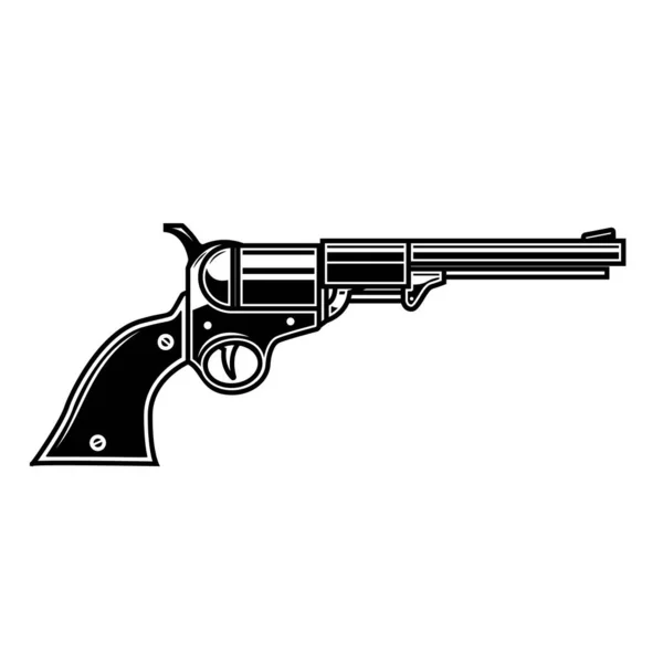 复古牛仔左轮手枪的说明 横幅的设计元素 矢量说明 — 图库矢量图片