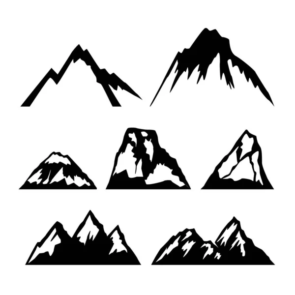 Σύνολο Εικόνων Των Βουνών Στοιχείο Σχεδιασμού Λογότυπου Εμβλήματος Πινακίδας Αφίσας — Διανυσματικό Αρχείο