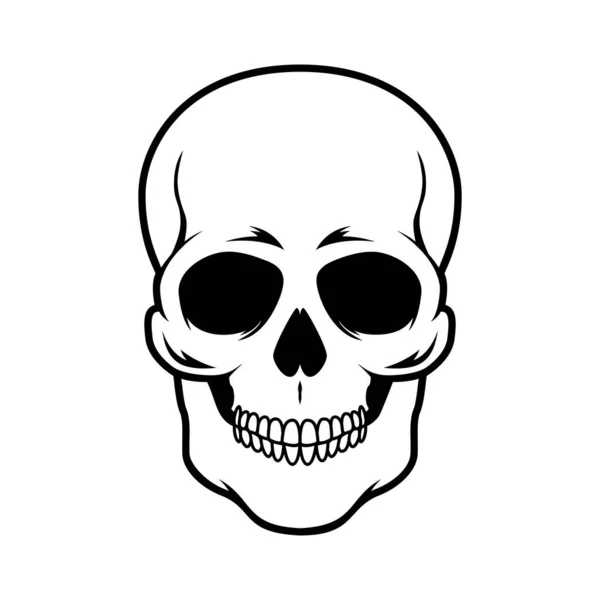 頭蓋骨のイラスト エンブレム サイン ポスター カード バナーのデザイン要素 ベクターイラスト — ストックベクタ