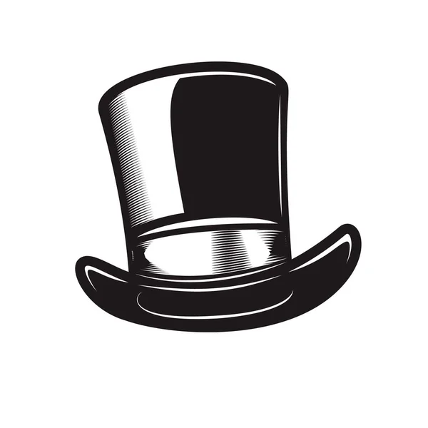 Illustration Chapeau Gentleman Rétro Style Gravure Élément Design Pour Logo — Image vectorielle