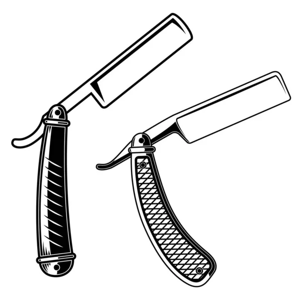 Ilustração Barbeadores Estilo Monocromático Vintage Elemento Design Para Logotipo Emblema —  Vetores de Stock