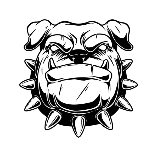 Иллюстрация Головы Собаки Боксера Винтажном Монохромном Стиле Элемент Дизайна Логотипа — стоковый вектор