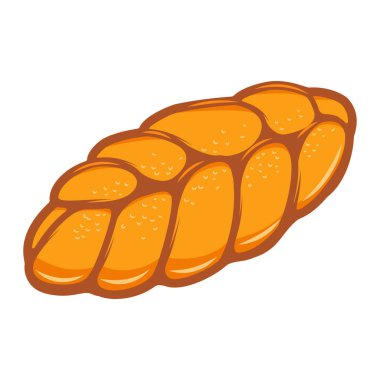 Fransız ekmeğinin tasviri. Poster, kart, pankart, menü için tasarım ögesi. Vektör illüstrasyonu