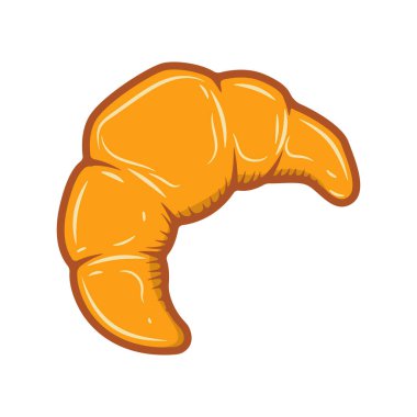 Fransız kruvasanı tasviri. Poster, kart, pankart, menü için tasarım ögesi. Vektör illüstrasyonu