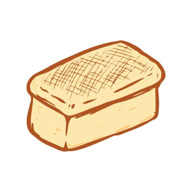 Ekmeğin kabartma tarzında resmedilmiş hali. Poster, kart, pankart, menü için tasarım ögesi. Vektör illüstrasyonu