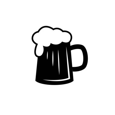 Icon of the beer mug. Design element for logo, emblem, sign, poster, card, banner. Vector illustration