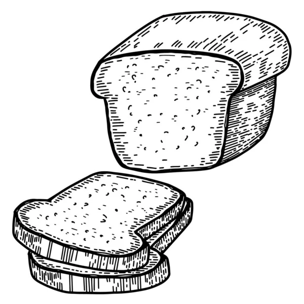 Ilustrasi Roti Dalam Gaya Engraving Unsur Desain Untuk Poster Kartu - Stok Vektor