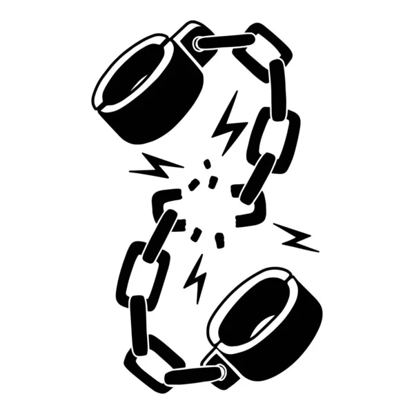 Illustration Broken Shackles Vintage Monochrome Style Design Element Logo Emblem — Image vectorielle