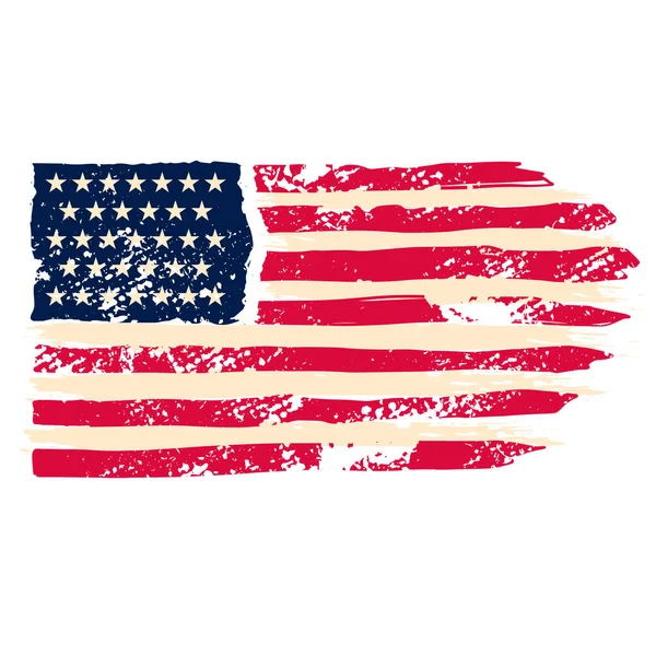 Amerikai Zászló Grunge Stílusban Tervezési Elem Plakát Kártya Banner Aláírás — Stock Vector