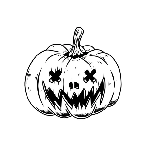 Ilustración Aterradora Calabaza Halloween Elemento Diseño Para Póster Tarjeta Banner — Vector de stock