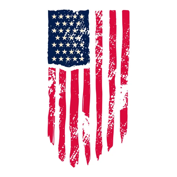 Amerikaanse Vlag Grunge Stijl Design Element Voor Poster Kaart Banner — Stockvector