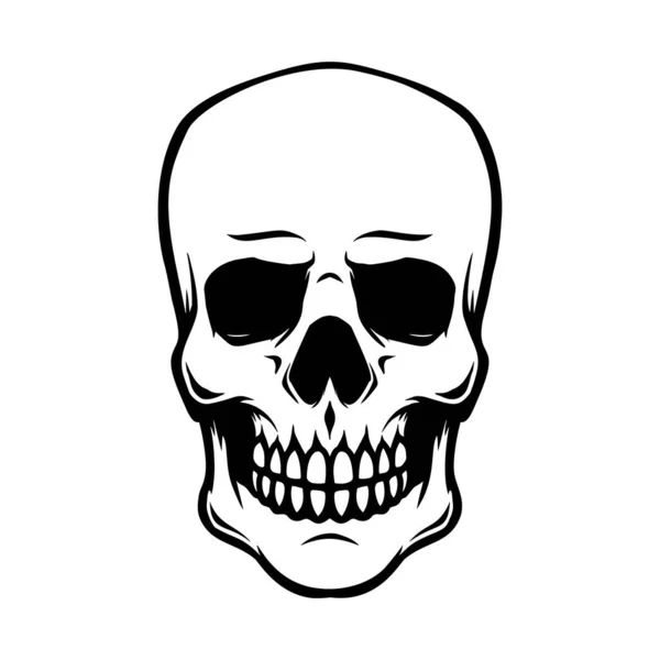 ハロウィンの頭蓋骨の笑顔のイラスト ポスター カード バナー サイン エンブレムのデザイン要素 ベクターイラスト — ストックベクタ