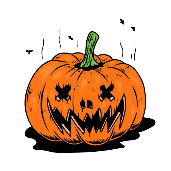 Ilustração Abóbora Assustadora Halloween Elemento Design Para Cartaz Cartão Banner — Vetor de Stock