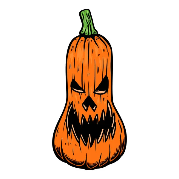 Illustration Scary Halloween Pumpkin Design Element Poster Card Banner Sign — Stock Vector