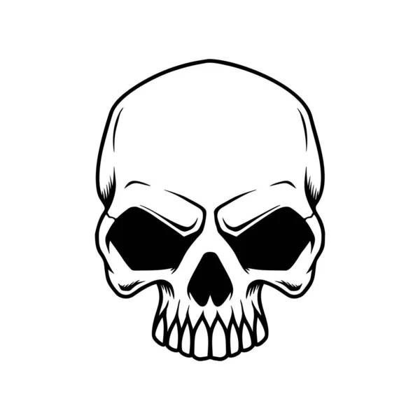 Illustration Smiling Halloween Skull Design Element Poster Card Banner Sign — Stock Vector