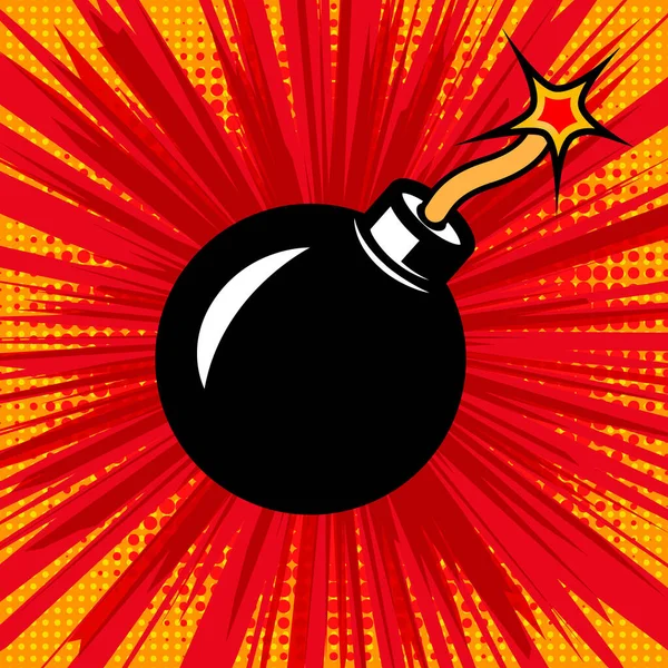 Ilustrace Výbuchu Bomby Komickém Stylu Designový Prvek Pro Plakát Kartu — Stockový vektor