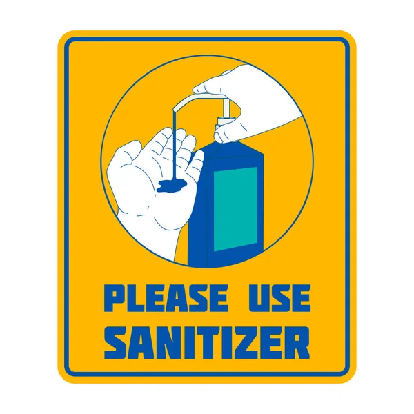 Usa Desinfectante Manos Emblema Con Desinfectante Manos Elemento Diseño Para — Vector de stock