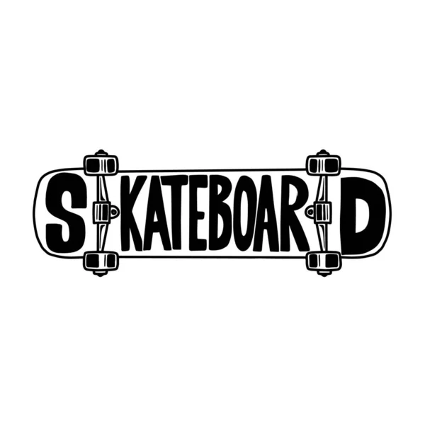 Skateboard Lettrage Sur Fond Skateboard Élément Conception Pour Affiche Carte — Image vectorielle