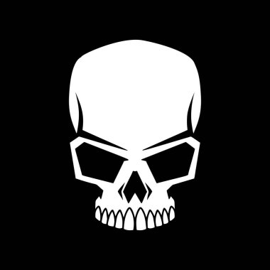 Beyaz arka planda izole edilmiş kafatası tasviri. Poster, kart, pankart, menü için tasarım ögesi. Vektör illüstrasyonu