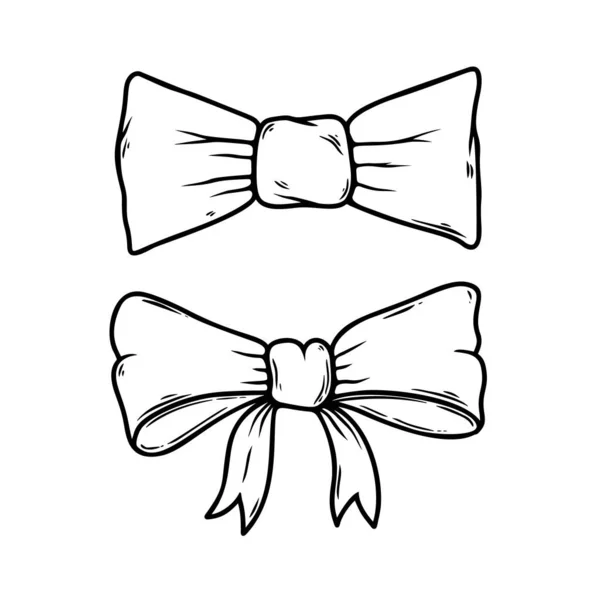 Illustration Noeud Papillon Style Gravure Élément Conception Pour Affiche Carte — Image vectorielle