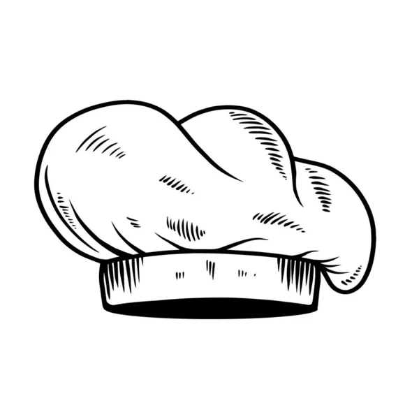 Illustration Chapeau Chef Style Gravure Élément Design Pour Emblème Signe — Image vectorielle