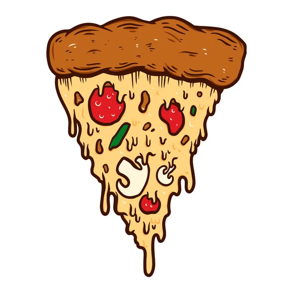 Illustration Tranche Pizza Élément Conception Pour Affiche Carte Bannière Signe — Image vectorielle