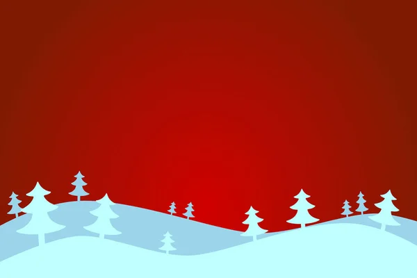 Dessin Animé Fond Hiver Avec Des Pins Thème Noël Élément — Image vectorielle