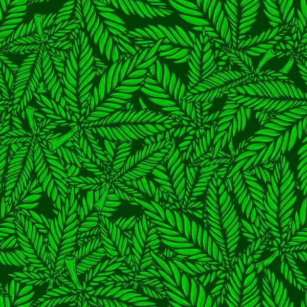 Patrón Inconsútil Con Hojas Cannabis Para Póster Tarjeta Pancarta Volante — Vector de stock