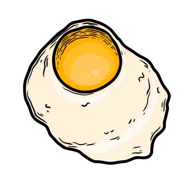 İşleme tarzında tavuk yumurtası tasviri. Poster, kart, pankart, imza için tasarım elemanı. Vektör illüstrasyonu