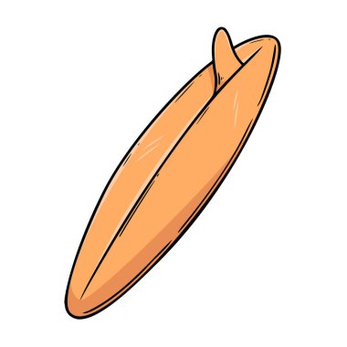 Sörf tahtası tasviri. Poster, kart, pankart, imza için tasarım elemanı. Vektör illüstrasyonu