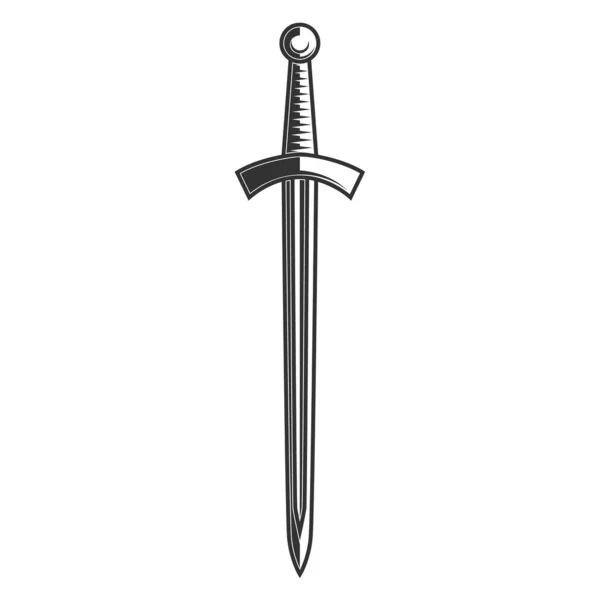 Ilustración Espada Caballero Medieval Elemento Diseño Para Póster Tarjeta Banner — Vector de stock