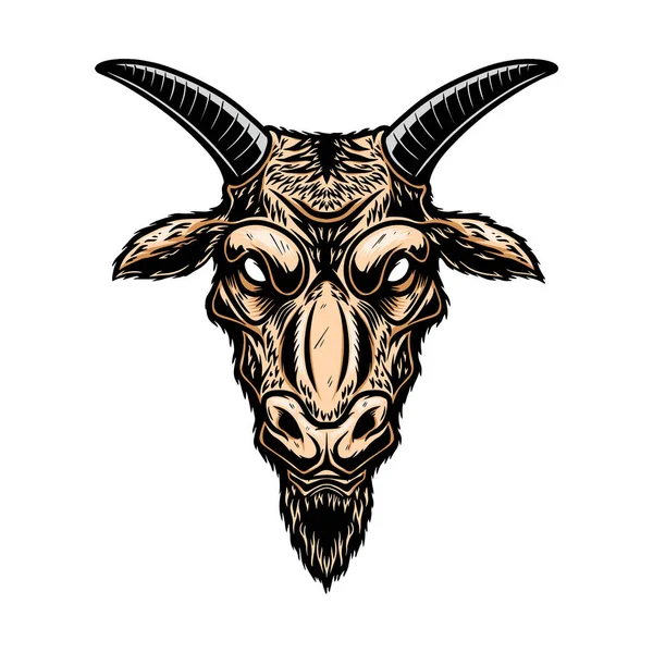 Ilustración Cabeza Cabra Elemento Diseño Para Tarjeta Póster Logotipo Emblema — Vector de stock
