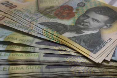 Rumen kağıt parası. Bir paket Romen leyleği