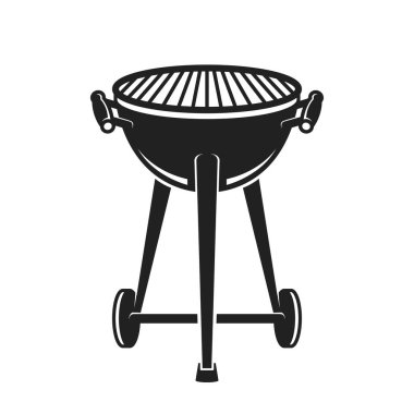 Illustration of barbeque grill. Design element for logo, label, sign, emblem, poster. Vector illustration clipart