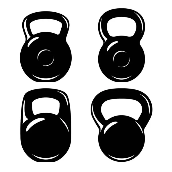 Illustration Set Fitness Kettlebells Design Element Logo Label Sign Emblem — Stock Vector
