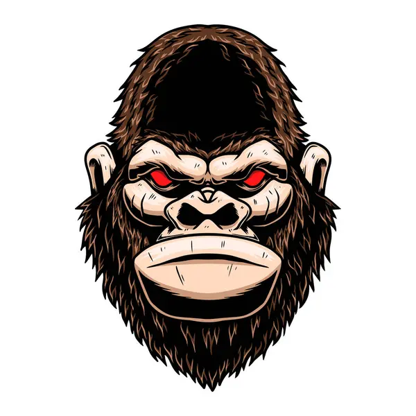 Illustration Angry Gorilla Head Design Element Logo Label Sign Emblem — Stock Vector
