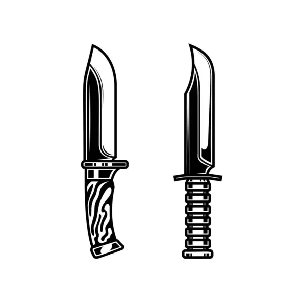 Illustrazione Coltelli Combattimento Elemento Design Logo Etichetta Segno Emblema Poster — Vettoriale Stock
