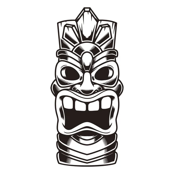 Illustration Idole Tiki Élément Design Pour Logo Étiquette Panneau Affiche — Image vectorielle