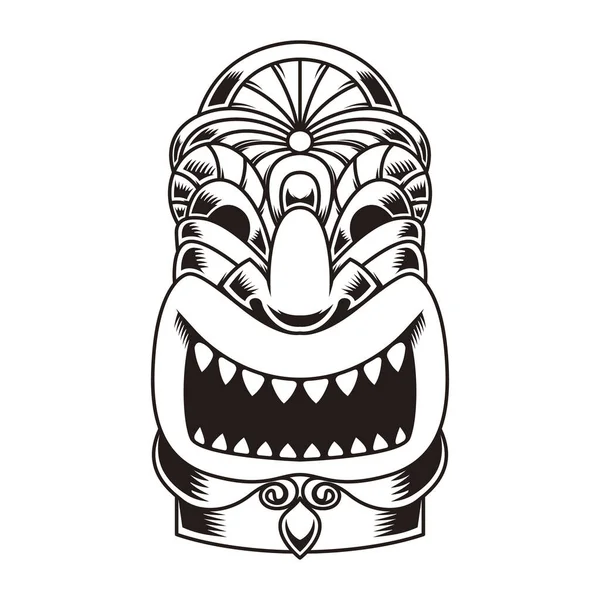 Illustration Tiki Idol Design Element Logo Label Sign Poster Vector — Stock Vector