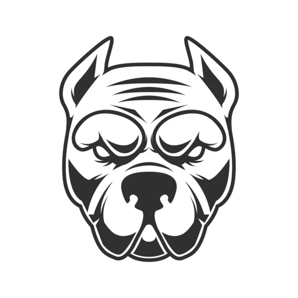 Illustration Funny Pitbull Terrier Head Design Element Logo Label Sign — Stock Vector
