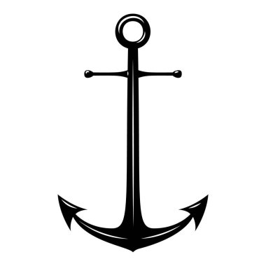 Geminin monokrom tarzında demirlediği tasviri. Logo, etiket, işaret, amblem, poster tasarımı. Vektör illüstrasyonu