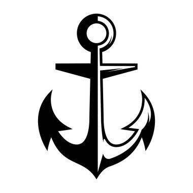 Illustration of ship anchor in monochrome style. Design element for logo, label, sign, emblem, poster. Vector illustration clipart