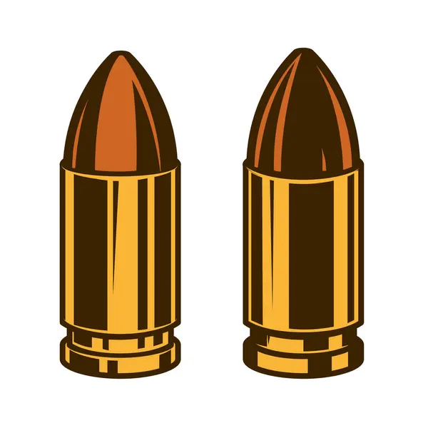 Set Illustrations Handgun Bullets Design Element Logo Label Sign Emblem — Stock Vector