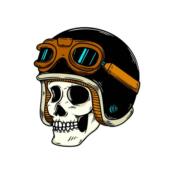 Ilustración Cráneo Casco Corredor Elemento Diseño Para Logo Etiqueta Cartel — Vector de stock