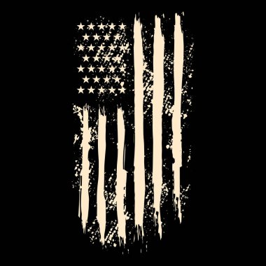 Grunge tarzı Amerikan bayrağı. Logo, etiket, işaret, amblem, poster tasarımı. Vektör illüstrasyonu